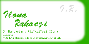 ilona rakoczi business card